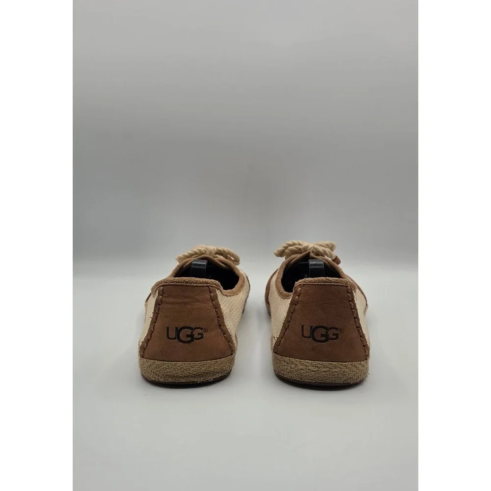 UGG Catrin Crochet Women's Flats Size 9 Chestnut Cream Espadrille